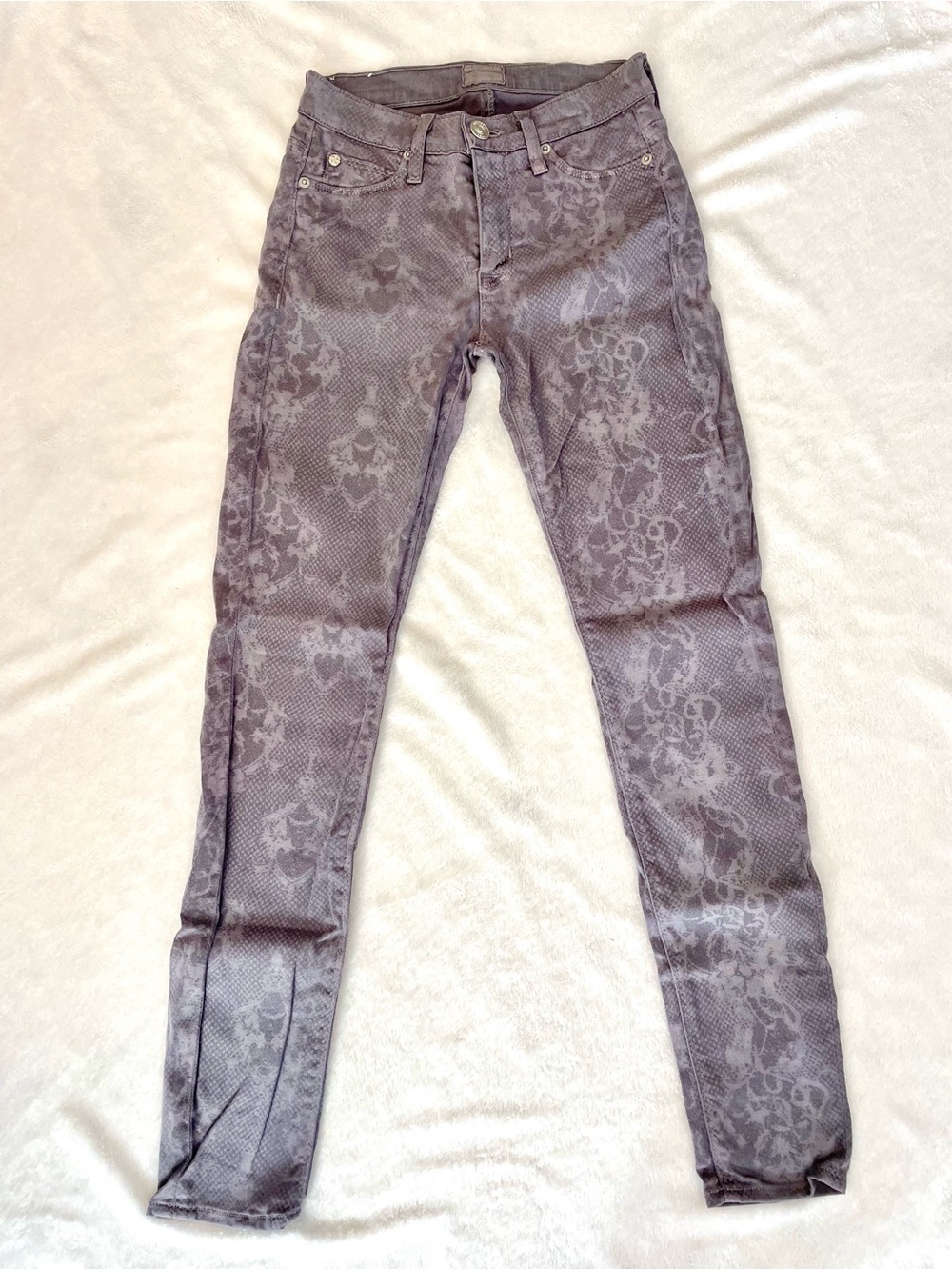 Hudson Gray Pattern Nico Mid-Rise Super Skinny Jeans 24 - Picture 3 of 5